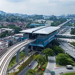 Taman Pertama MRT station, MRT station near the Cheras Velodrome, KFC, Watsons, and Cheras Christian Cemetery
