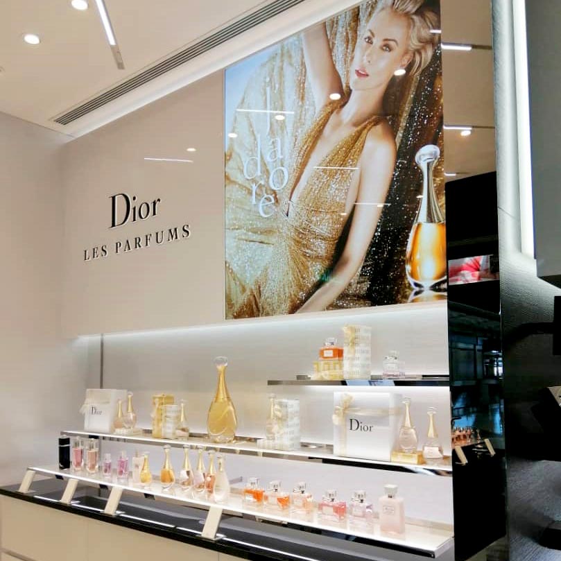 The Dior boutique houses an extensive range across fragrances, cosmetics and skincare from the LVMH-owned beauty brand