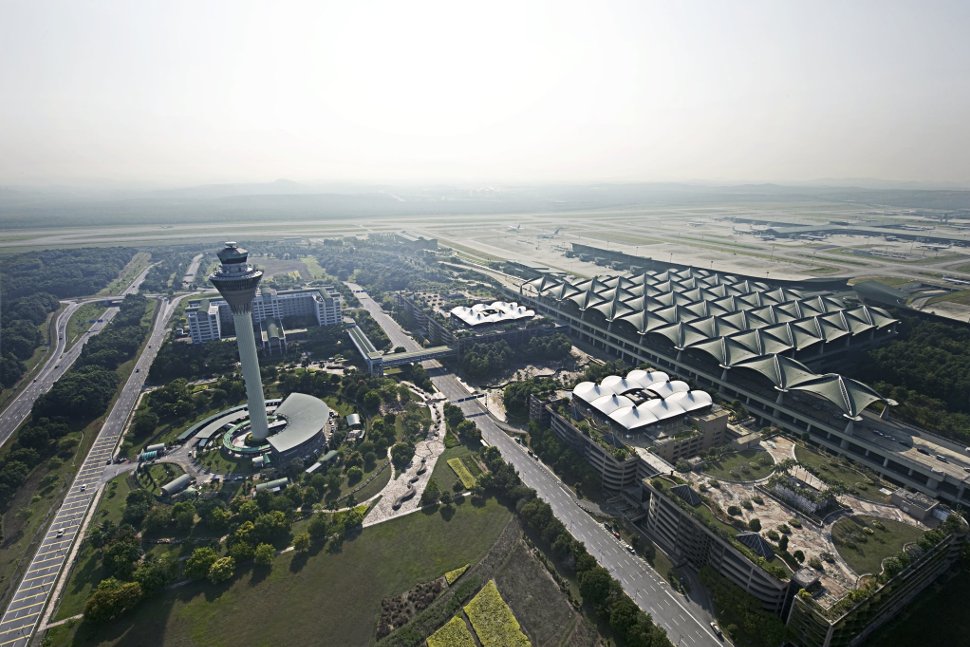 Aerial view of KLIA and its surrounding area