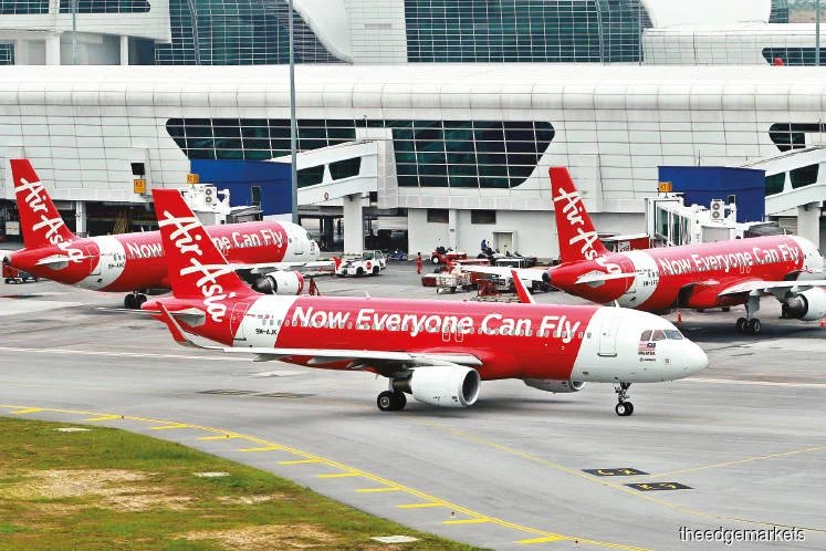 AirAsia flights at the terminal