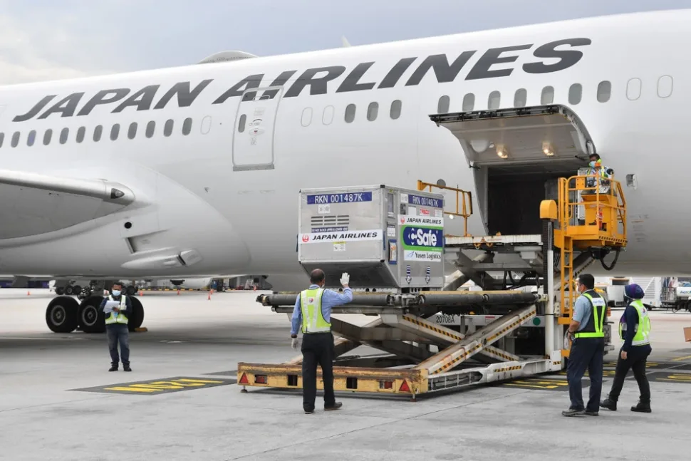 AstraZeneca vaccine supply donated by the government of Japan arrives via Boeing 787 of Japan Airlines at the Kuala Lumpur International Airport (KLIA), July 1, 2021. — Bernama pic