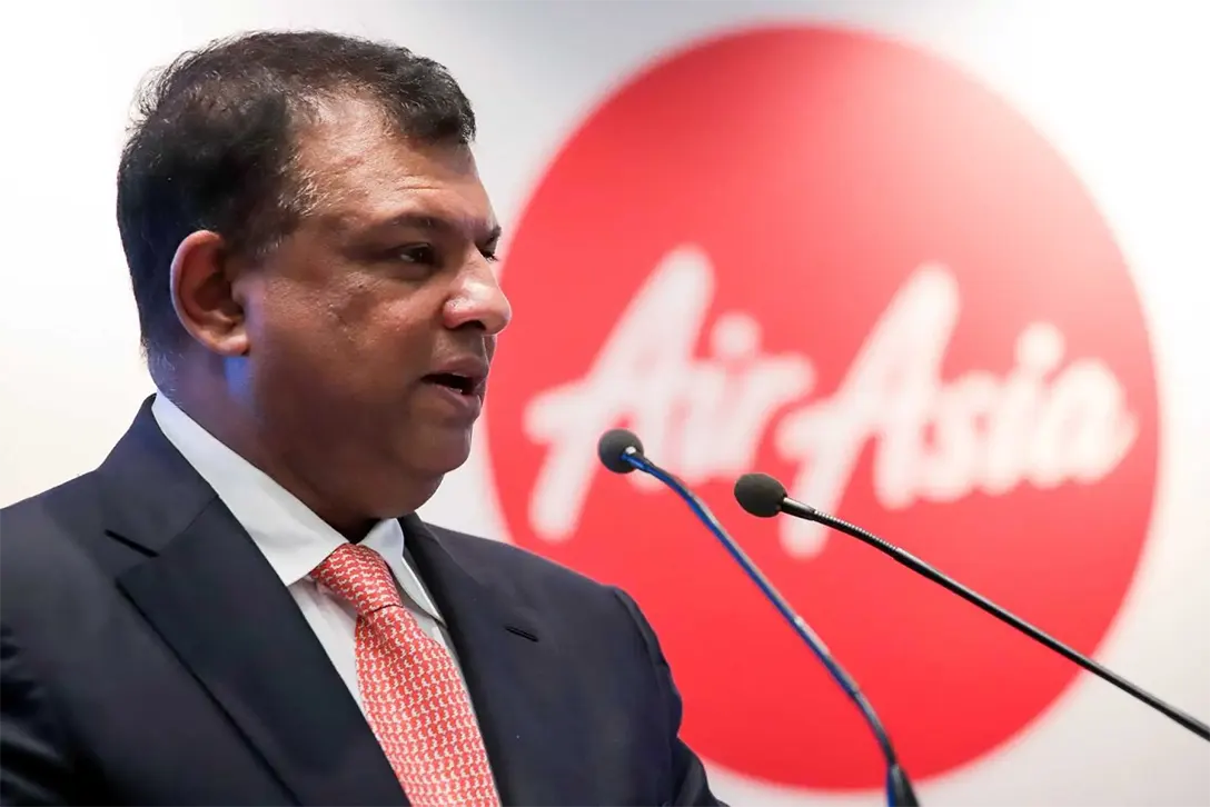 AirAsia group CEO Tony Fernandes speaks during an Airbus and AirAsia signing ceremony in Kuala Lumpur on Aug 30, 2019. Photo: AFP