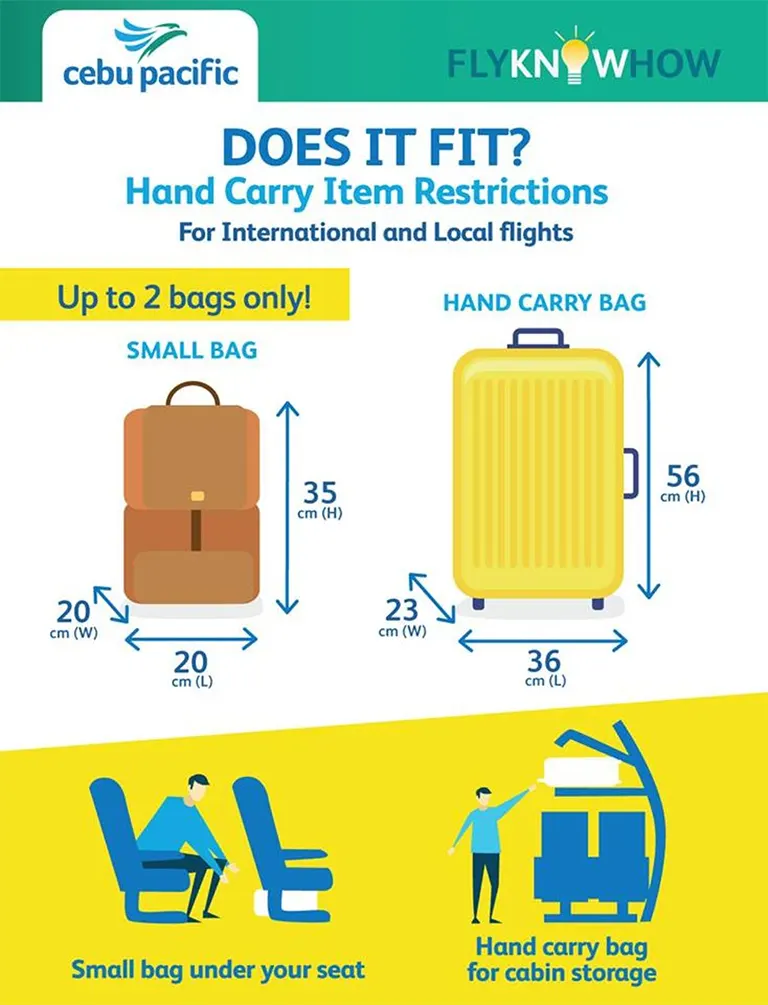 Hand carry item restrictions for International and Local flights