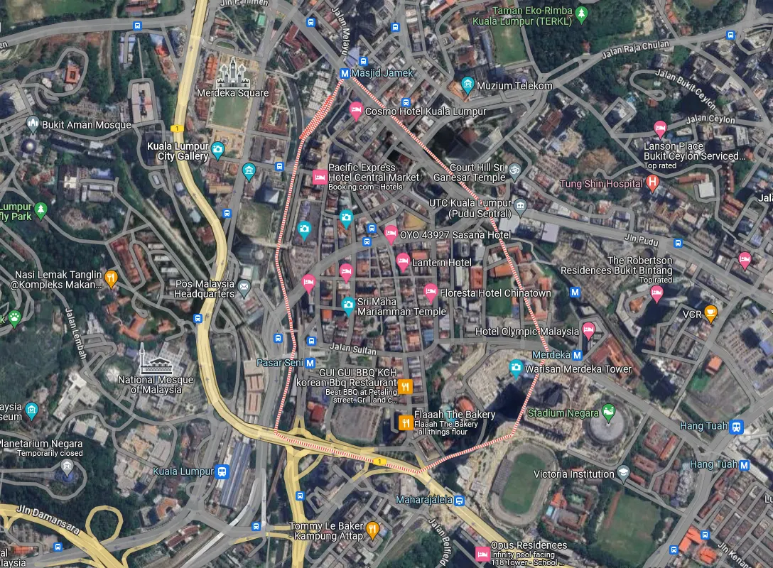 Chinatown Kuala Lumpur and surrounding areas