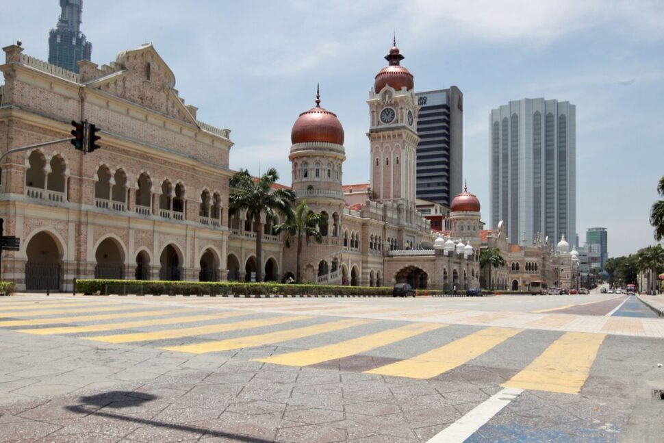 The area around Bangunan Sultan Abdul Samad and Dataran Merdeka, which is a popular tourist spot, is empty during the movement control order in Malaysia. - Filepic