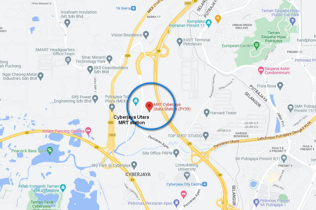 Location of Cyberjaya Utara MRT station