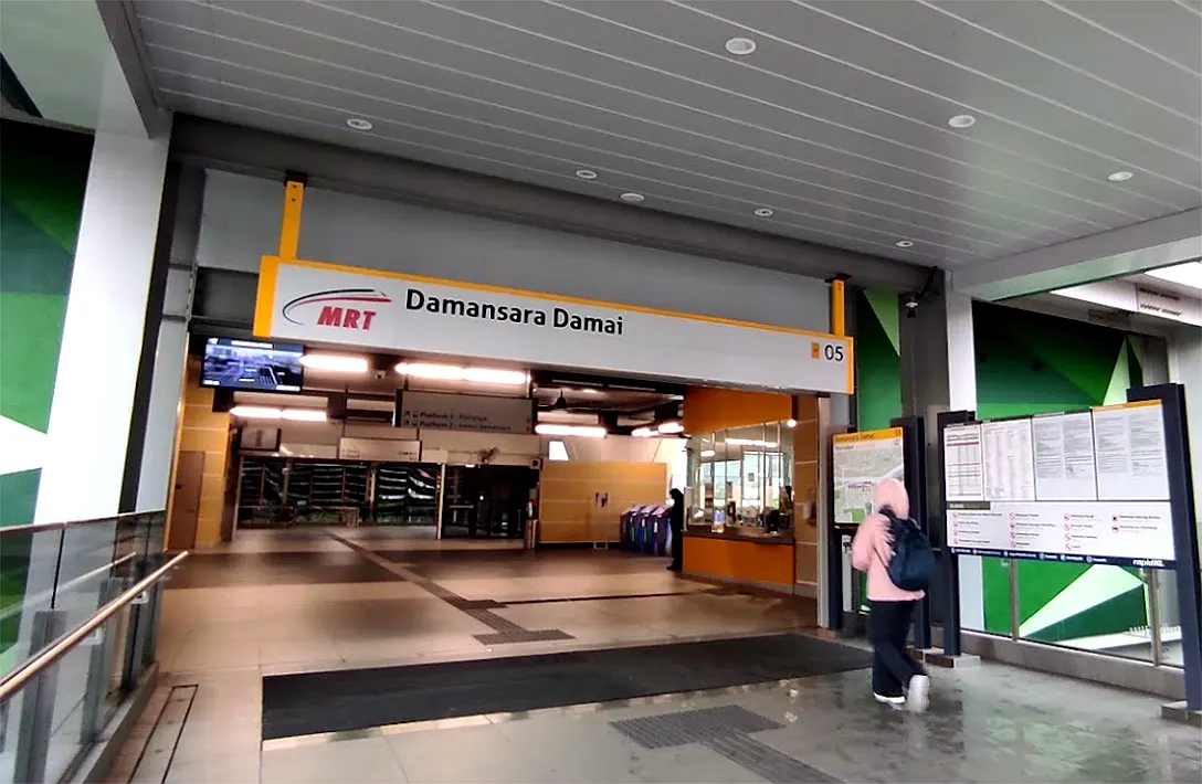 The entrance of the Damansara Damai MRT station