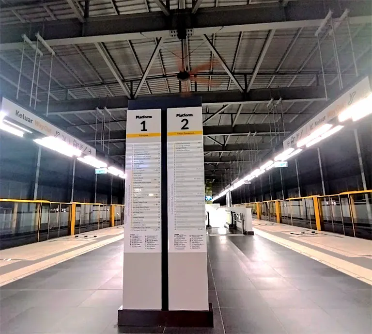 Boarding platforms at the Damansara Damai MRT station