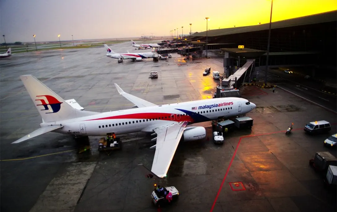 Malaysia Airlines' flights waiting at the KLIA terminal