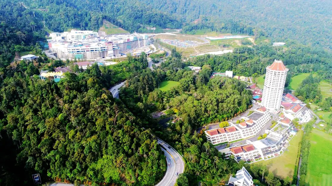 Aerial view of Genting Premium Outlets and Awana Hotel