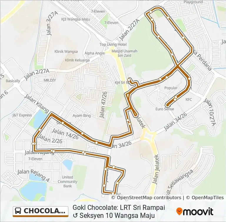 GoKL Chocolate Line Route