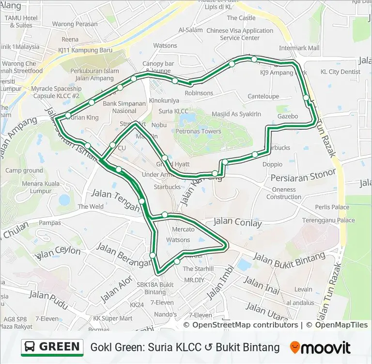 GoKL Green Line Route