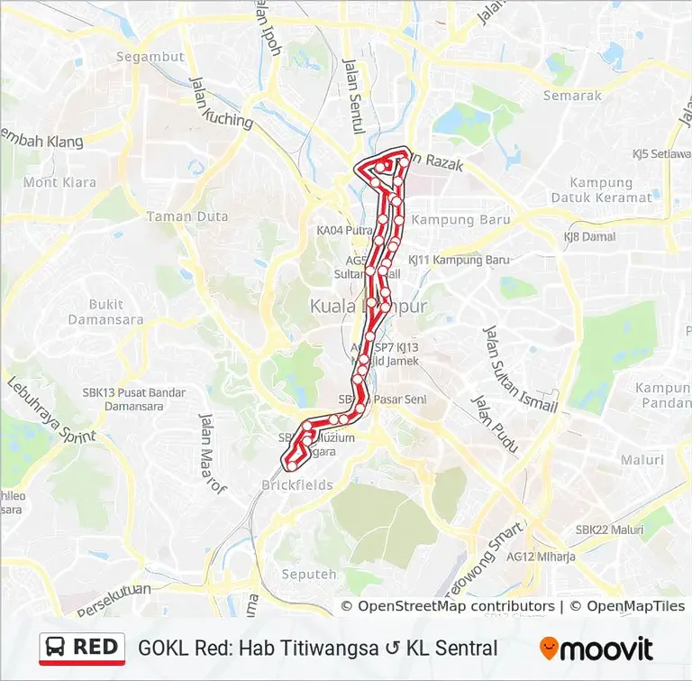 GoKL Red Line Route