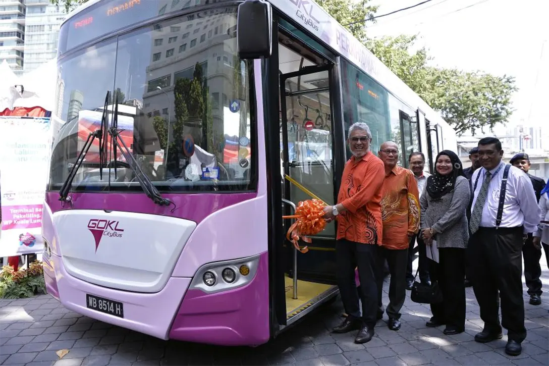 Federal Territories Minister, Khalid Samad, launches goKL free bus at the Titiwangsa Hub, on Feb 28, 2019
