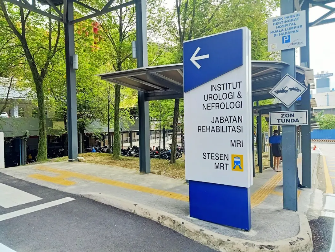 Signboard for directions near the station