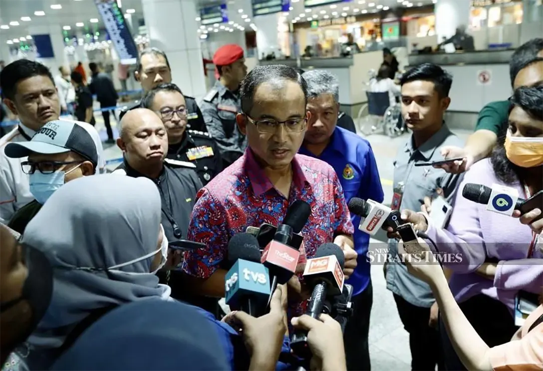 This Feb 1 pic shows Immigration Director-General Datuk Seri Khairul Dzaimee Daud speaking to reporters after observing the department’s task force at the Kuala Lumpur International Airport (KLIA). - NSTP/MOHD FADLI HAMZAH