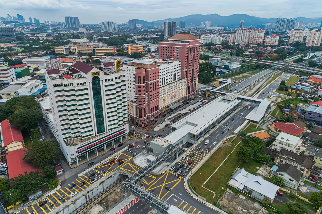 Aerial view of the Jalan Ipoh MRT station, December 2022