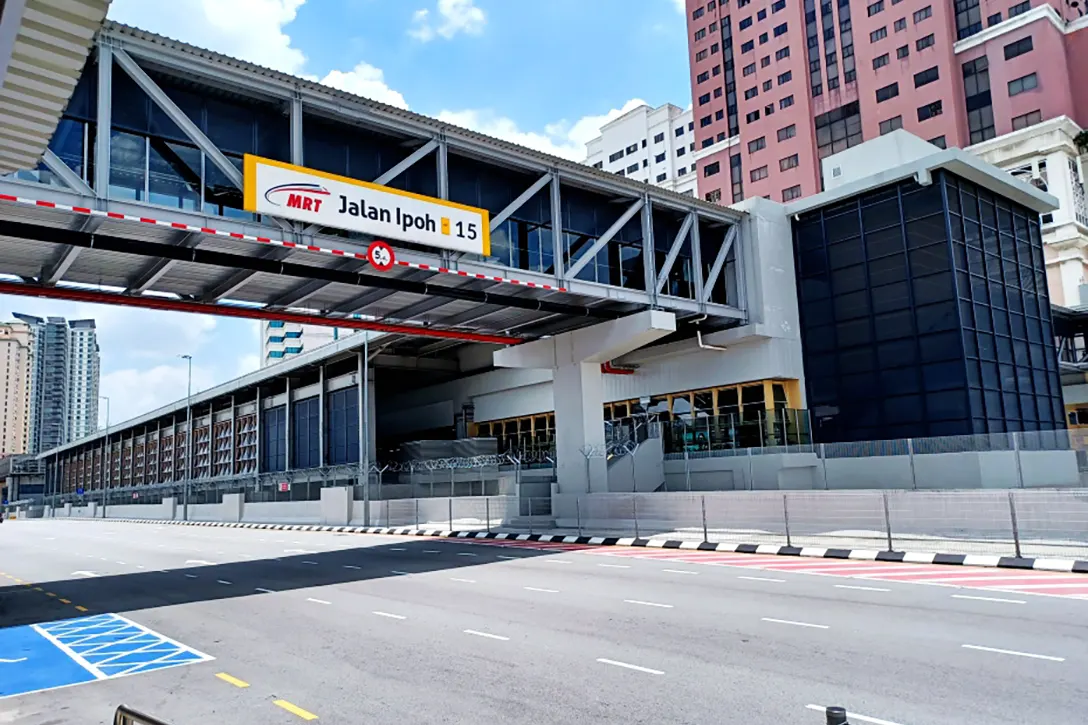 View of the Jalan Ipoh MRT station from road side