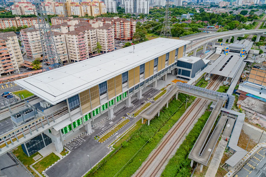Aerial view of the Kampung Batu MRT Station showing the touch-up works in progress.