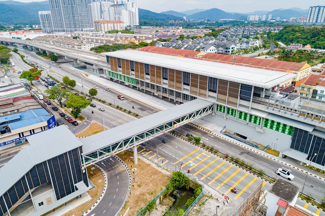 Aerial view of the Kepong Baru MRT Station