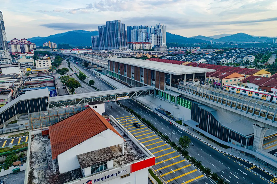 Aerial view of the Kepong Baru MRT Station