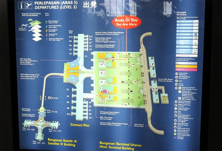 KLIA layout plan (Departure Level)