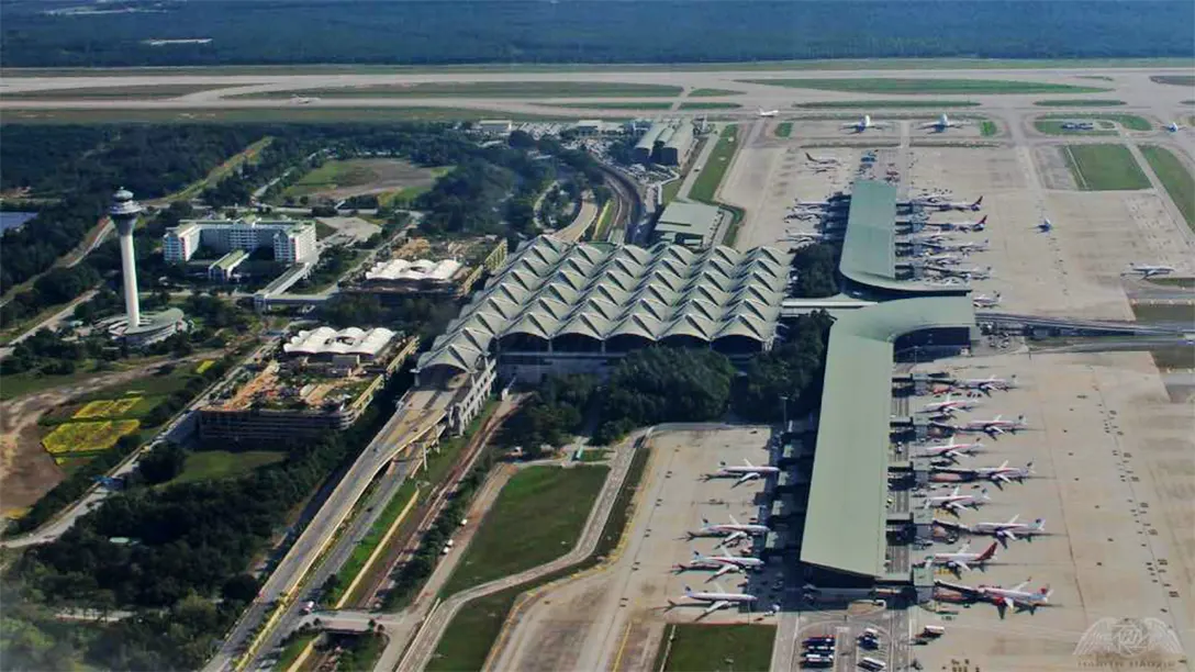 Aerial view of KLIA Main Terminal Building and Contact Pier