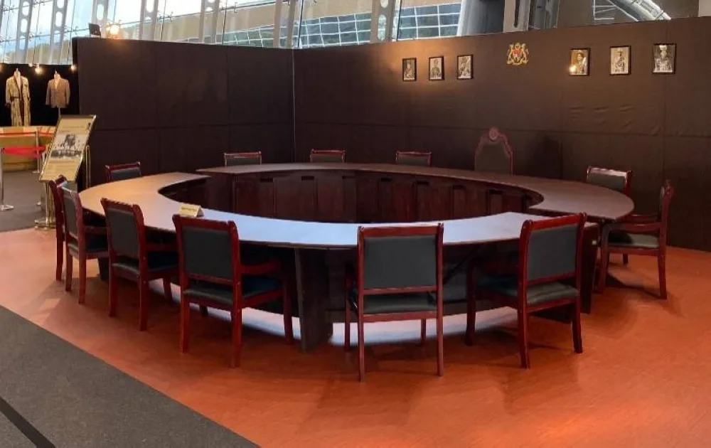 An exciting exhibit is the replica of Tunku Abdul Rahman’s cabinet meeting table. — Picture courtesy of Malaysia Airports