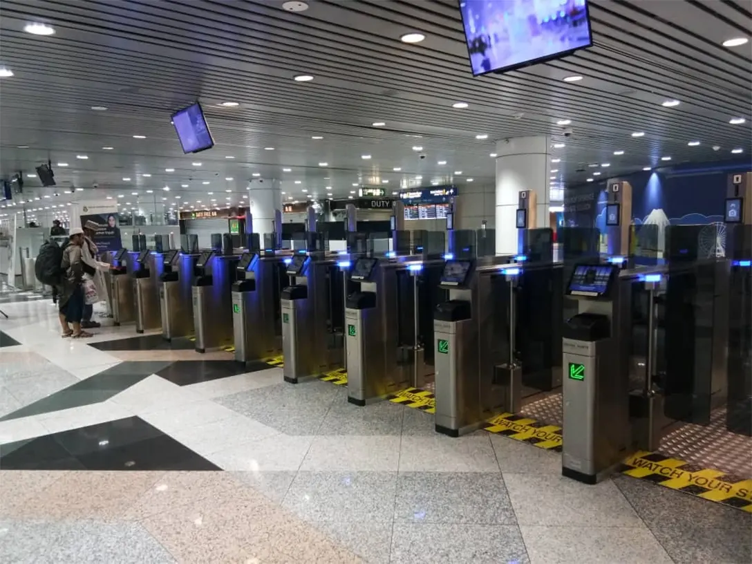 The immigration counters at KLIA on Sunday (Apri 3). - Photo courtesy of the Immigration Department