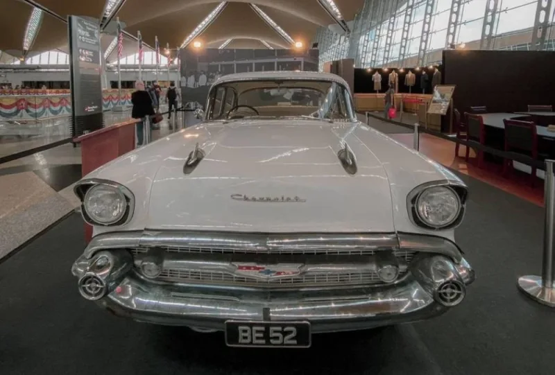 Tunku Abdul Rahman’s iconic Chevrolet is displayed at an exhibition at the Kuala Lumpur International Airport. — Picture courtesy of Malaysia Airports