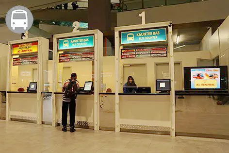 Ticketing counters for bus services