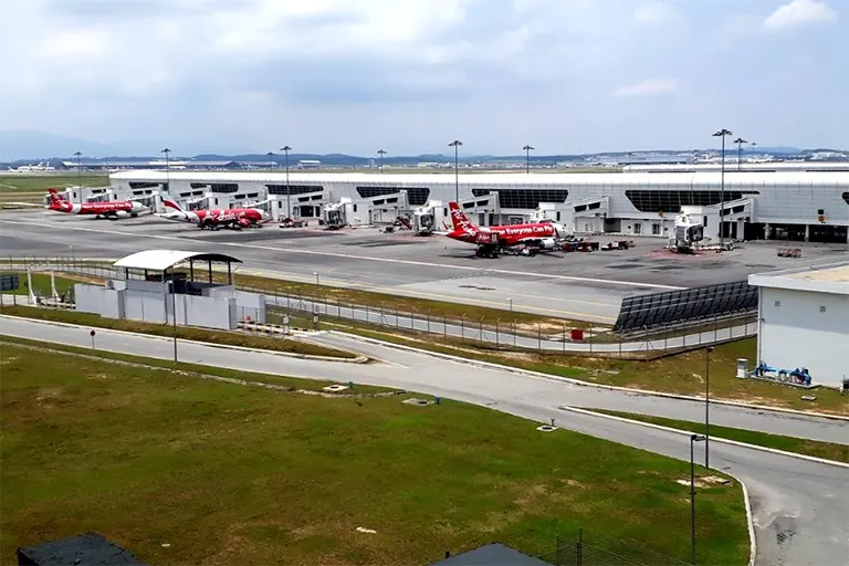 AirAsia flights waiting at the Pier