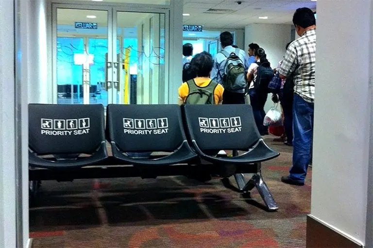 Passengers getting ready for boarding