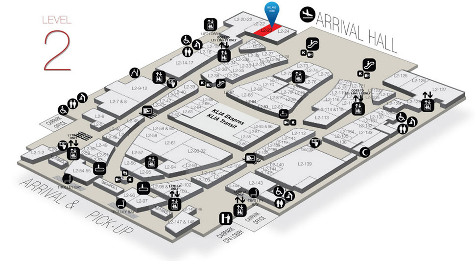 Location of Kluang station cafe at the Gateway@klia2 mall