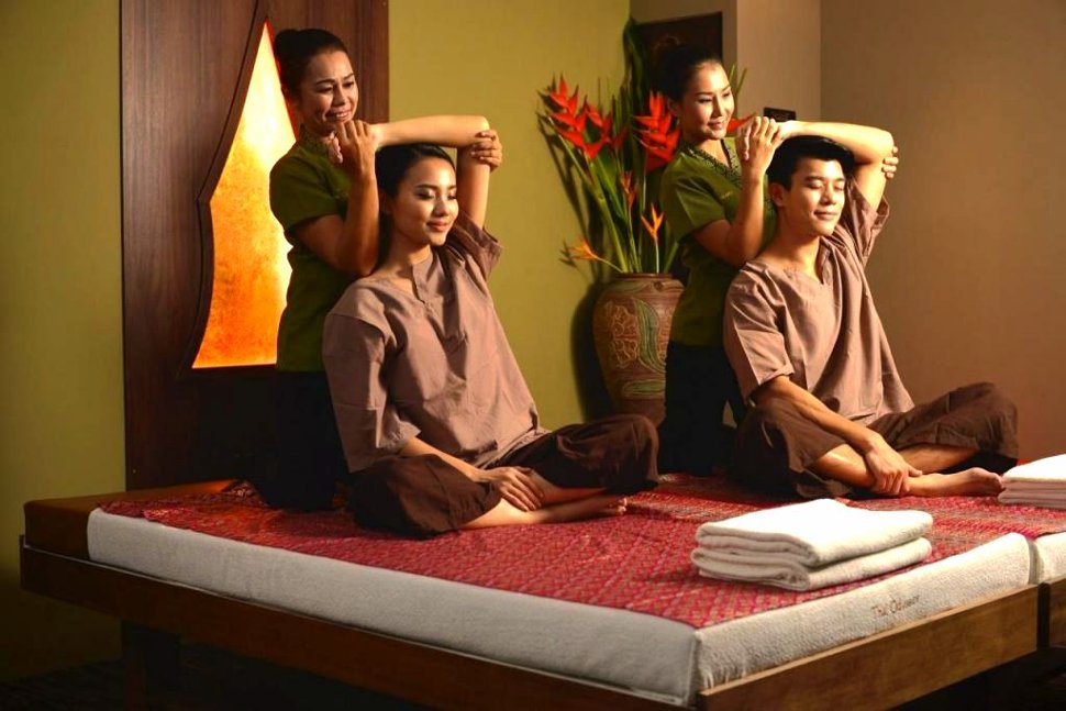 Customers enjoying a Thai Aromatherapy Massage session