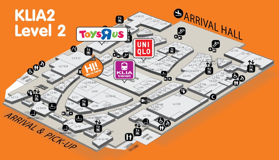 Location of Wiyo outlet at level 2 of Gateway@klia2 mall