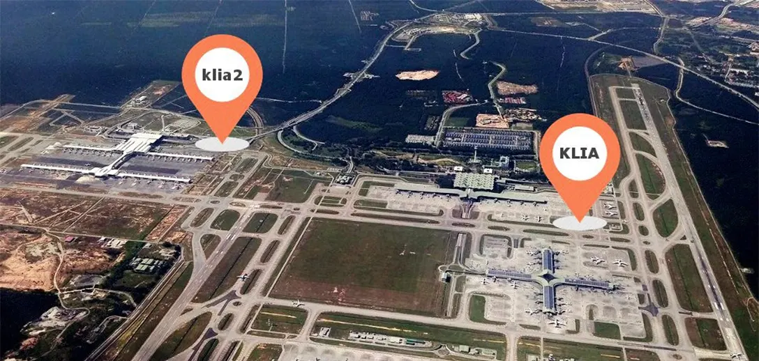 Aerial view of KLIA and klia2