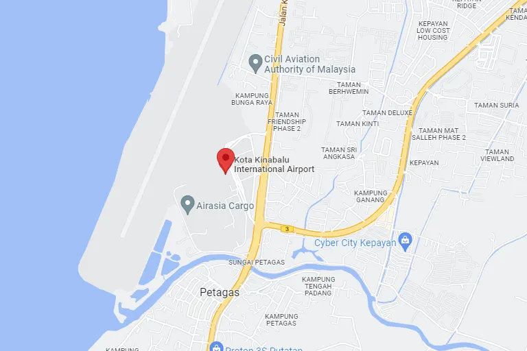 Location of Kota Kinabalu International Airport
