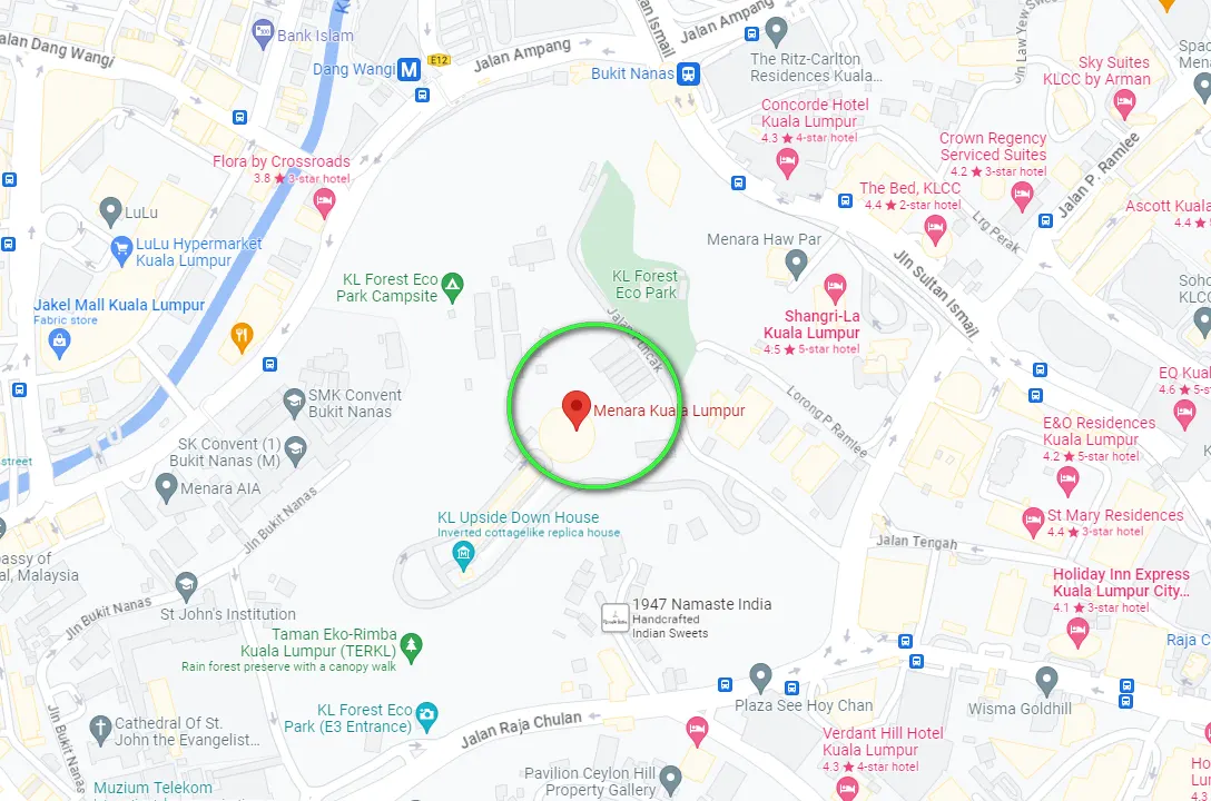 Location of KL Tower