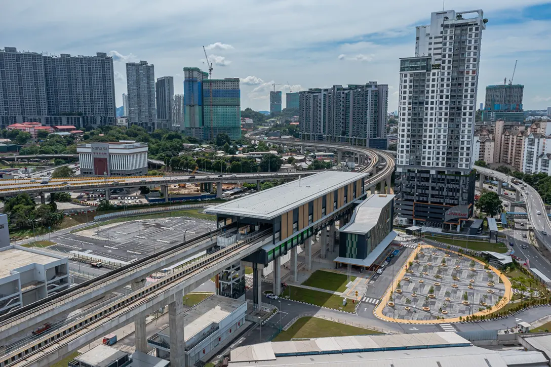 Overview of the station and external works completion at the Kuchai MRT Station.