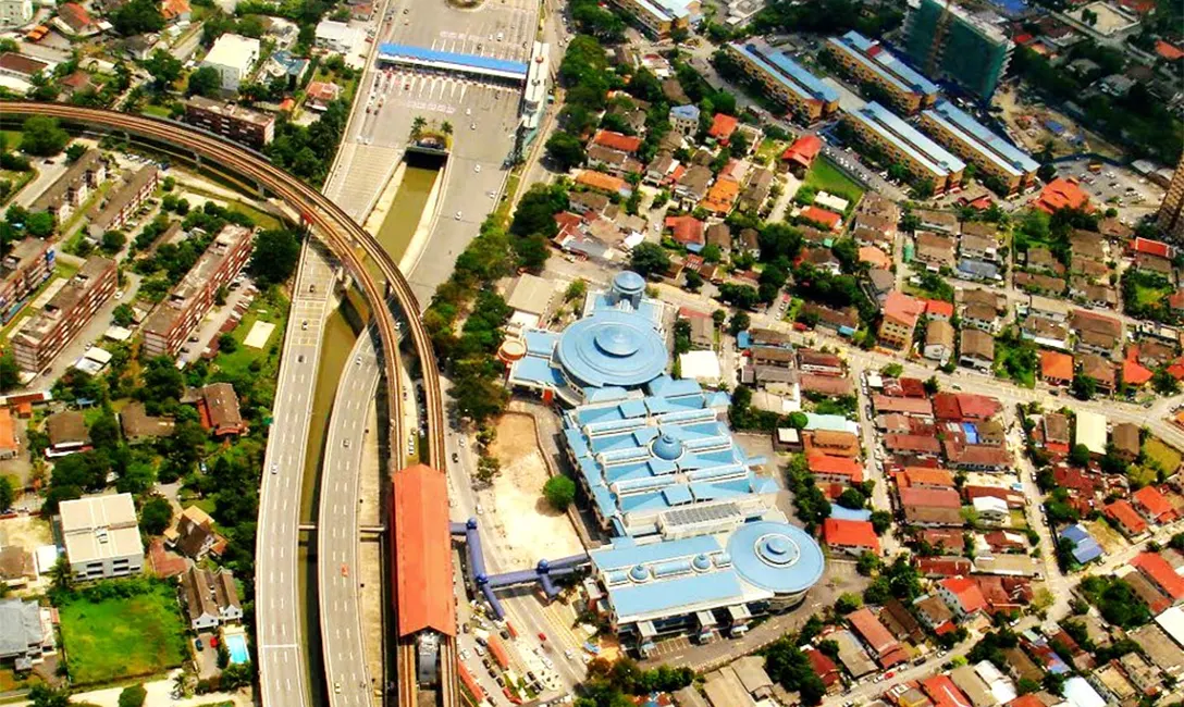 Aerial view of Damai LRT station