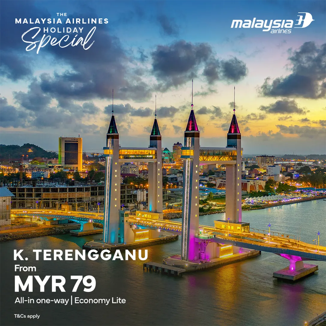 Kuala Terengganu, all-in one way from MYR79