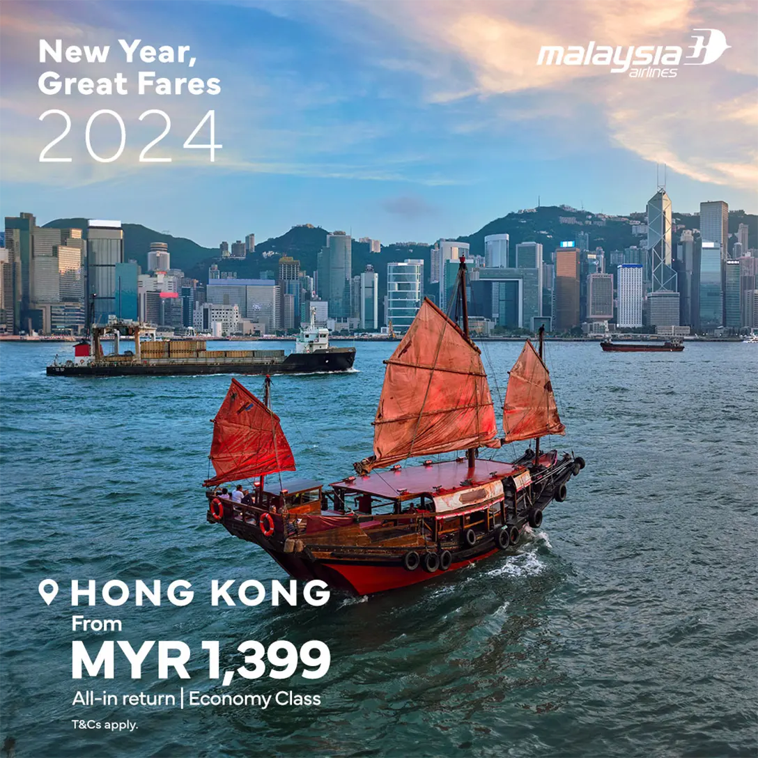 Hong Kong, from MYR1,399, All-in return, economy class