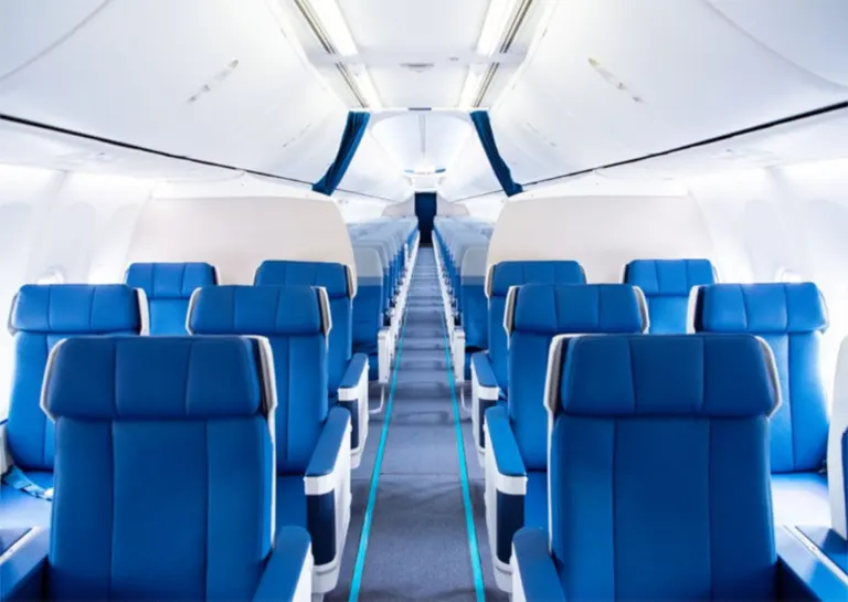 The interior of the new 737 Max 8