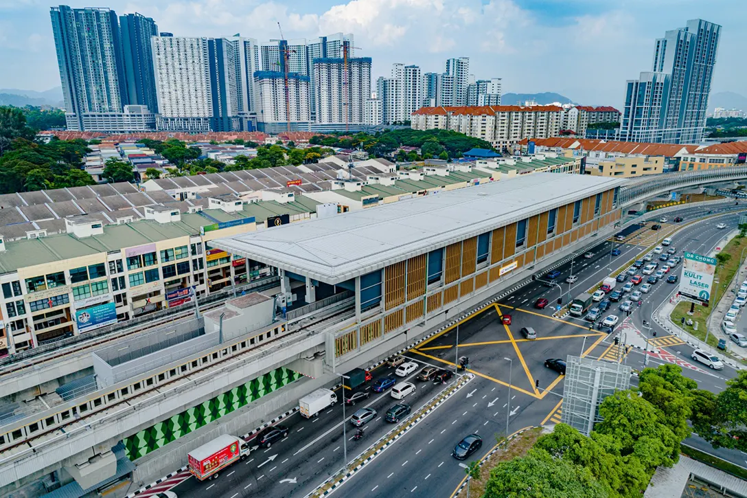 Aerial view of the Metro Prima MRT station