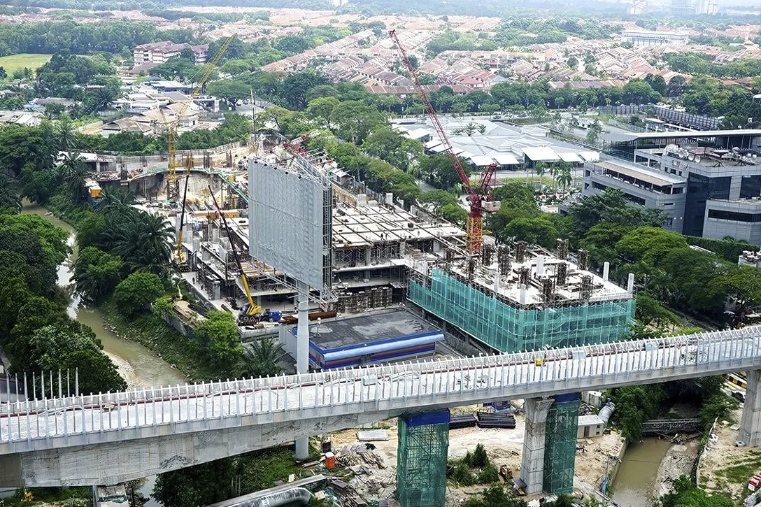 The private project which will house the multi-storey park and ride for the Bandar Utama Station.
