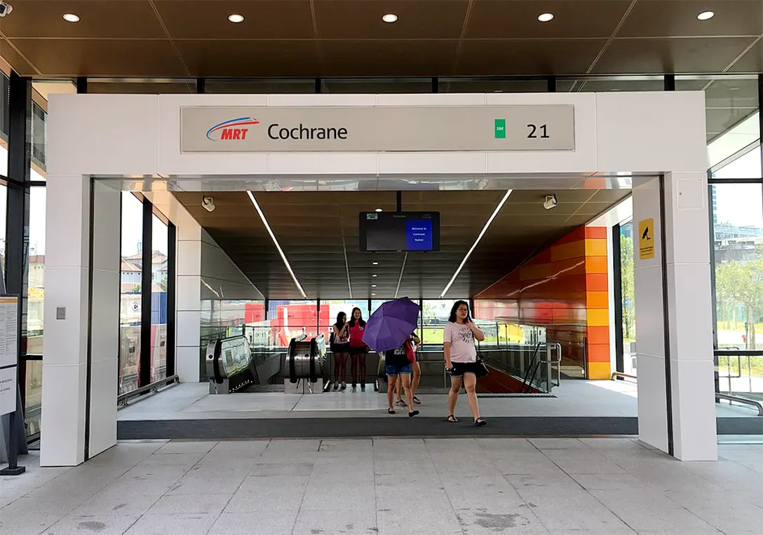Cochrane MRT station, MRT station connected to MyTown shopping mall and
