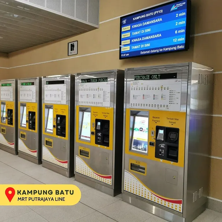 Ticketing machines at the Kampung Batu MRT station