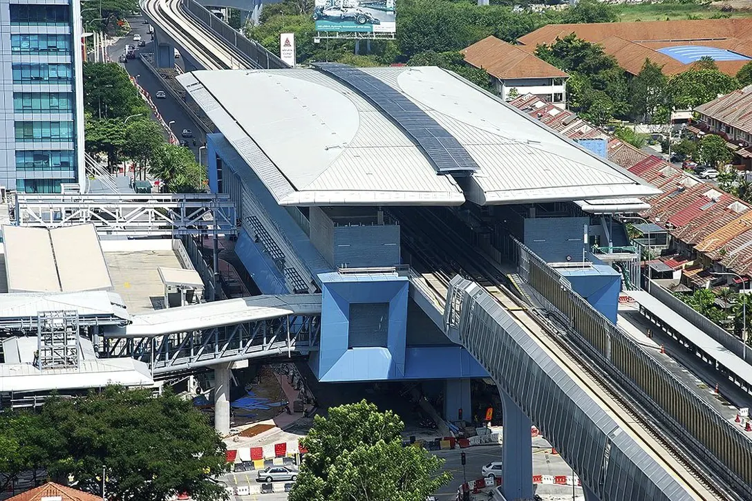 Aerial view of the Mutiara Damansara MRT Station.