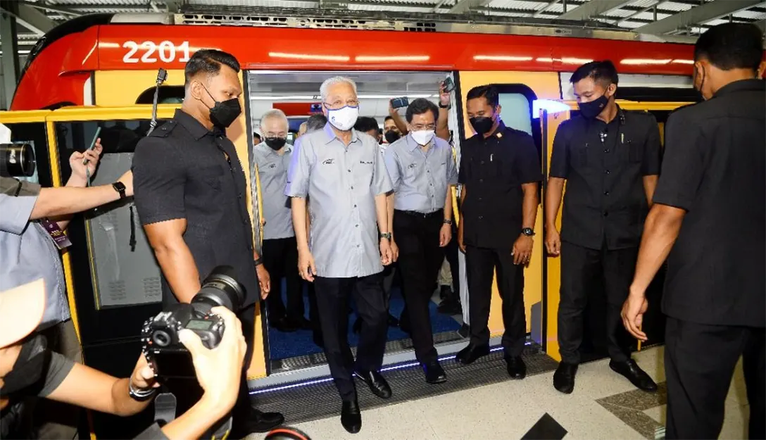 Prime Minister Datuk Seri Ismail Sabri Yaakob during the launch of the first phase of the Putrajaya MRT on Thursday (June 16).
